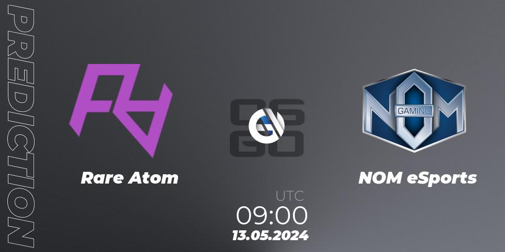 Pronósticos Rare Atom - NOM eSports. 13.05.2024 at 09:00. CCT Season 2 Europe Series 4 Closed Qualifier - Counter-Strike (CS2)