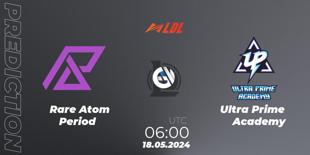 Pronósticos Rare Atom Period - Ultra Prime Academy. 18.05.2024 at 06:00. LDL 2024 - Stage 2 - LoL