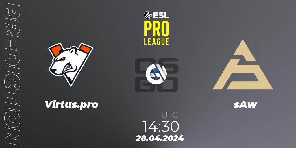 Pronósticos Virtus.pro - sAw. 28.04.24. ESL Pro League Season 19 - CS2 (CS:GO)