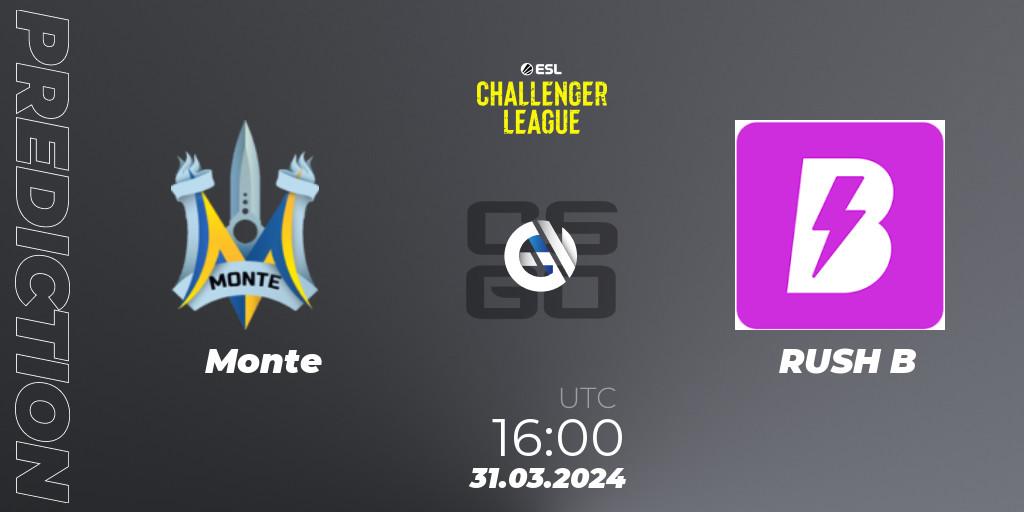 Pronósticos Monte - RUSH B. 31.03.24. ESL Challenger League Season 47: Europe - CS2 (CS:GO)