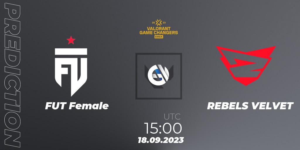 Pronósticos FUT Female - REBELS VELVET. 18.09.2023 at 15:00. VCT 2023: Game Changers EMEA Stage 3 - Group Stage - VALORANT