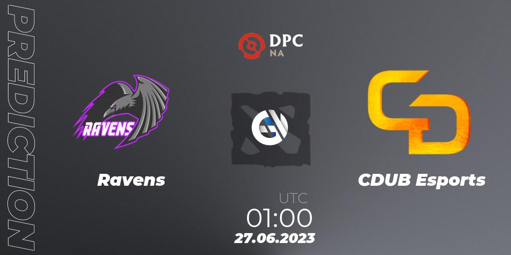 Pronósticos Ravens - CDUB Esports. 27.06.23. DPC 2023 Tour 3: NA Division II (Lower) - Dota 2
