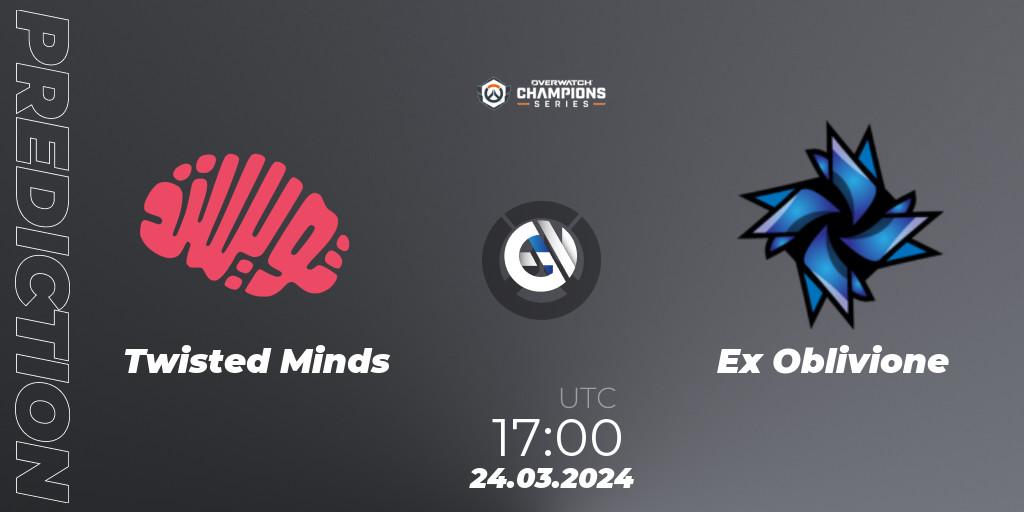 Pronósticos Twisted Minds - Ex Oblivione. 24.03.2024 at 17:00. Overwatch Champions Series 2024 - EMEA Stage 1 Main Event - Overwatch