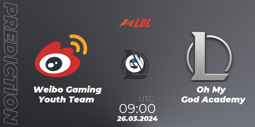 Pronósticos Weibo Gaming Youth Team - Oh My God Academy. 26.03.24. LDL 2024 - Stage 2 - LoL
