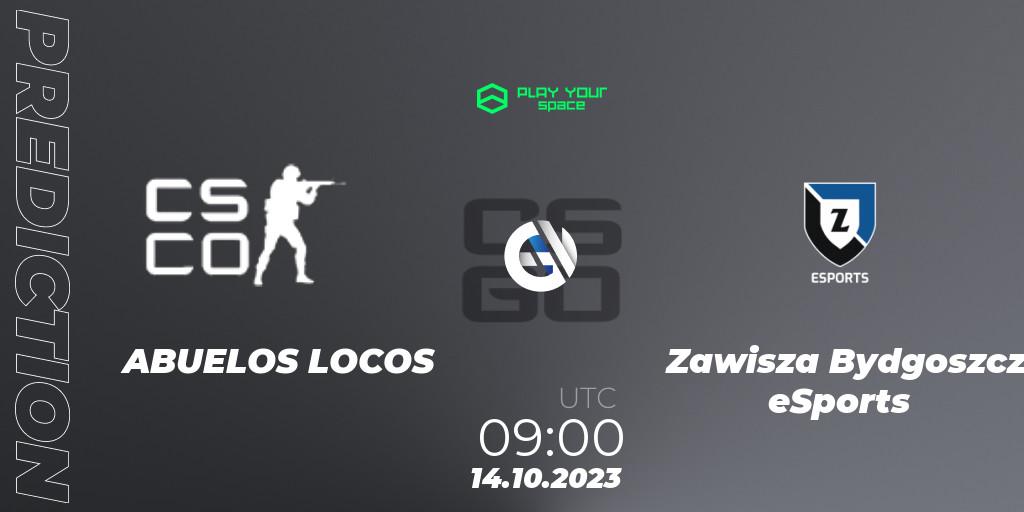 Pronósticos ABUELOS LOCOS - Zawisza Bydgoszcz eSports. 14.10.2023 at 09:00. PYspace Cash Cup Finals - Counter-Strike (CS2)