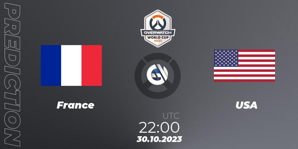 Pronósticos France - USA. 30.10.23. Overwatch World Cup 2023 - Overwatch