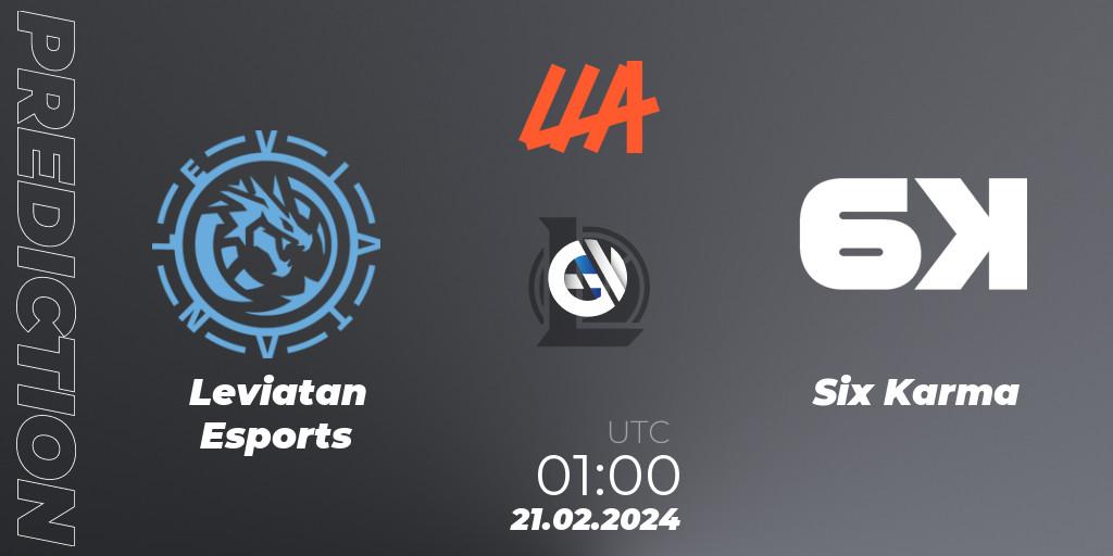Pronósticos Leviatan Esports - Six Karma. 21.02.24. LLA 2024 Opening Group Stage - LoL