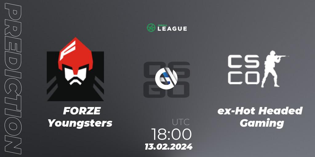 Pronósticos FORZE Youngsters - ex-Hot Headed Gaming. 13.02.24. ESEA Season 48: Advanced Division - Europe - CS2 (CS:GO)