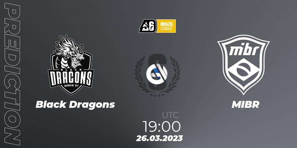 Pronósticos Black Dragons - MIBR. 26.03.23. Brazil League 2023 - Stage 1 - Rainbow Six