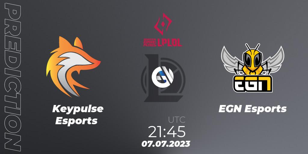 Pronósticos Keypulse Esports - EGN Esports. 07.07.2023 at 21:45. LPLOL Split 2 2023 - Group Stage - LoL