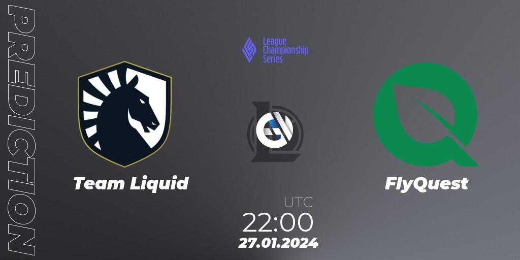 Pronósticos Team Liquid - FlyQuest. 27.01.24. LCS Spring 2024 - Group Stage - LoL