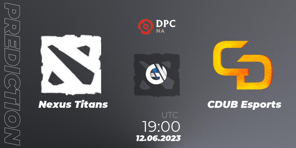 Pronósticos Nexus Titans - CDUB Esports. 12.06.23. DPC 2023 Tour 3: NA Division II (Lower) - Dota 2