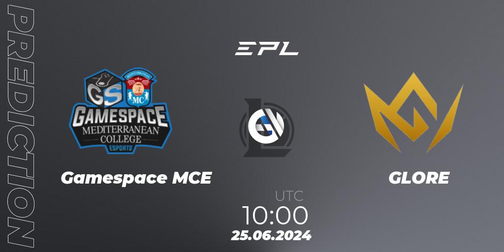 Pronósticos Gamespace MCE - GLORE. 25.06.2024 at 10:00. European Pro League: Season 2 - LoL