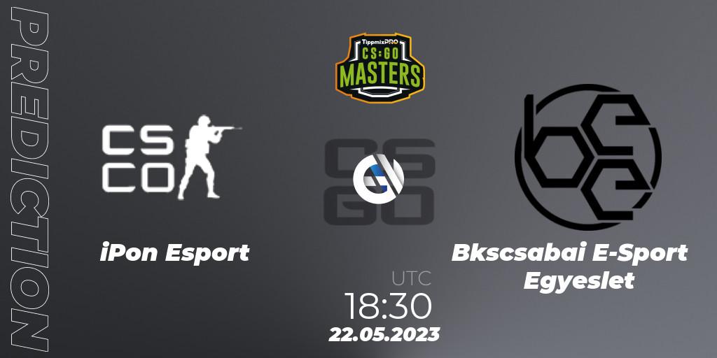 Pronósticos iPon Esport - Békéscsabai E-Sport Egyesület. 22.05.2023 at 18:30. TippmixPro Masters Spring 2023 - Counter-Strike (CS2)