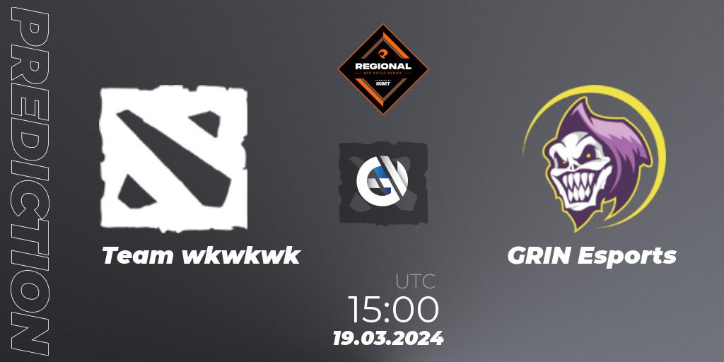 Pronósticos Team wkwkwk - GRIN Esports. 25.03.24. RES Regional Series: EU #1 - Dota 2