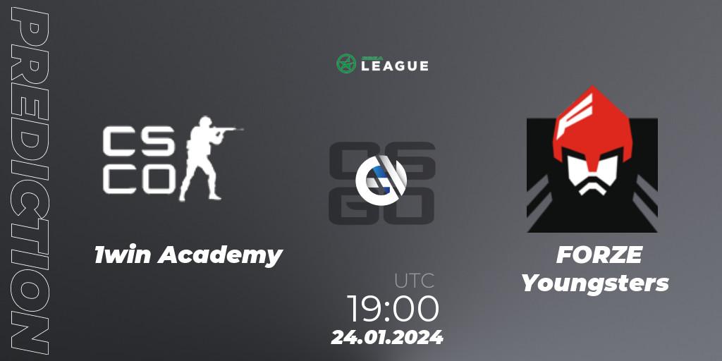 Pronósticos 1win Academy - FORZE Youngsters. 27.01.2024 at 17:00. ESEA Season 48: Advanced Division - Europe - Counter-Strike (CS2)