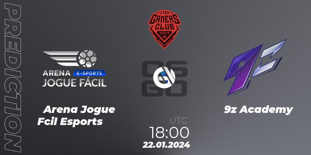 Pronósticos Arena Jogue Fácil Esports - 9z Academy. 26.01.24. Gamers Club Liga Série A: January 2024 - CS2 (CS:GO)
