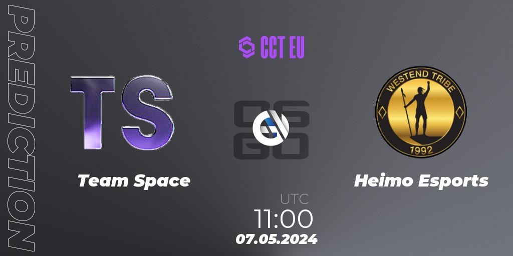 Pronósticos Team Space - Heimo Esports. 07.05.2024 at 11:00. CCT Season 2 European Series #3 Play-In - Counter-Strike (CS2)