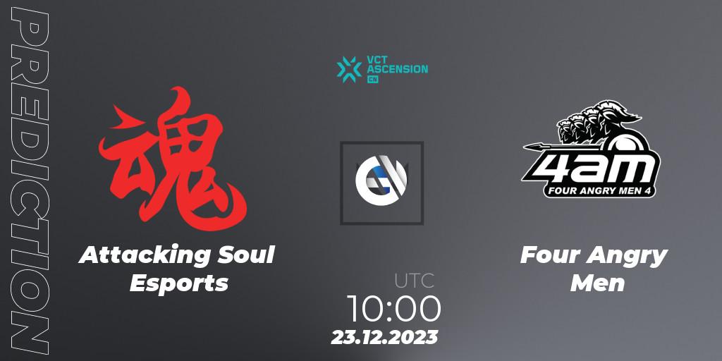 Pronósticos Attacking Soul Esports - Four Angry Men. 23.12.23. VALORANT China Ascension 2023 - VALORANT