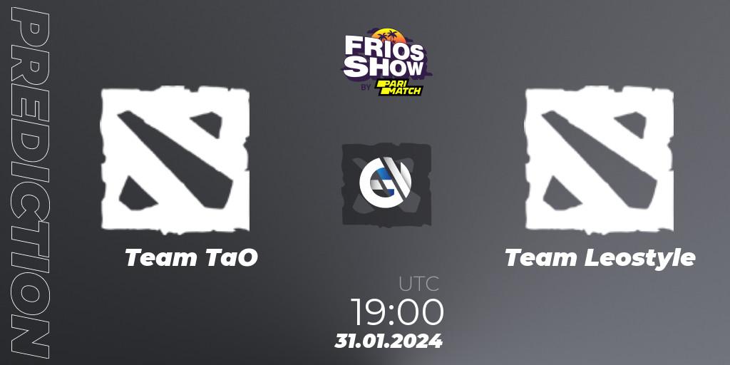 Pronósticos Team TaO - Team Leostyle. 31.01.2024 at 19:00. Frios Show 2 - Dota 2
