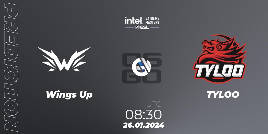 Pronósticos Wings Up - TYLOO. 26.01.24. Intel Extreme Masters China 2024: Asian Closed Qualifier - CS2 (CS:GO)