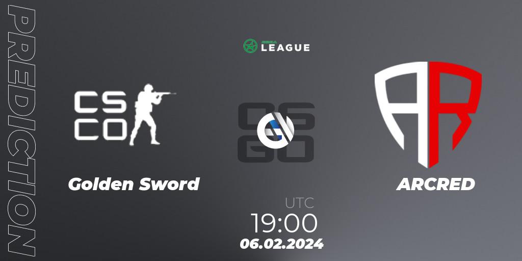 Pronósticos Golden Sword - ARCRED. 16.02.2024 at 19:00. ESEA Season 48: Advanced Division - Europe - Counter-Strike (CS2)