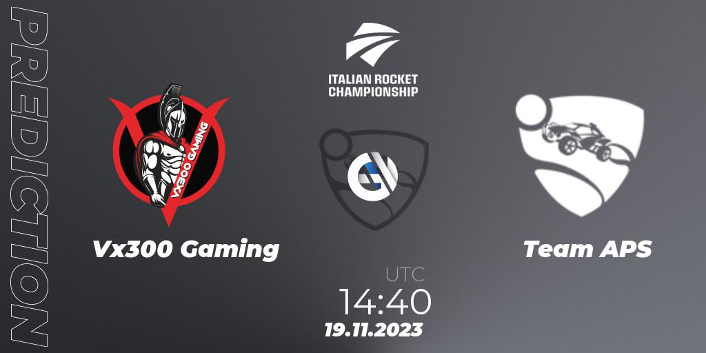 Pronósticos Vx300 Gaming - Team APS. 19.11.2023 at 14:40. Italian Rocket Championship Season 11Serie A Relegation - Rocket League