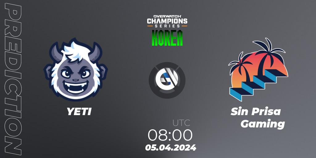 Pronósticos YETI - Sin Prisa Gaming. 05.04.24. Overwatch Champions Series 2024 - Stage 1 Korea - Overwatch
