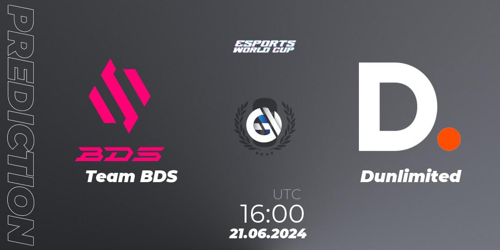 Pronósticos Team BDS - Dunlimited. 21.06.2024 at 16:00. Esports World Cup 2024: Europe OQ - Rainbow Six