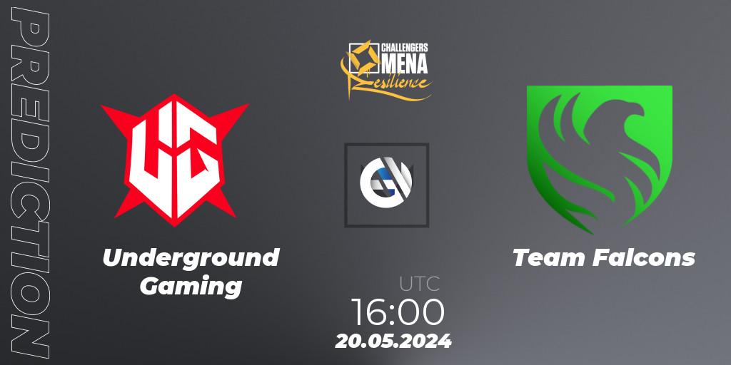 Pronósticos Underground Gaming - Team Falcons. 20.05.2024 at 16:00. VALORANT Challengers 2024 MENA: Resilience Split 2 - GCC and Iraq - VALORANT