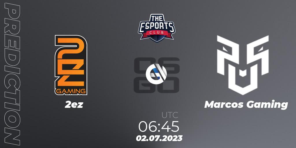 Pronósticos 2ez - Marcos Gaming. 02.07.2023 at 07:45. TEC Arena Connect Pune 2023 - Counter-Strike (CS2)