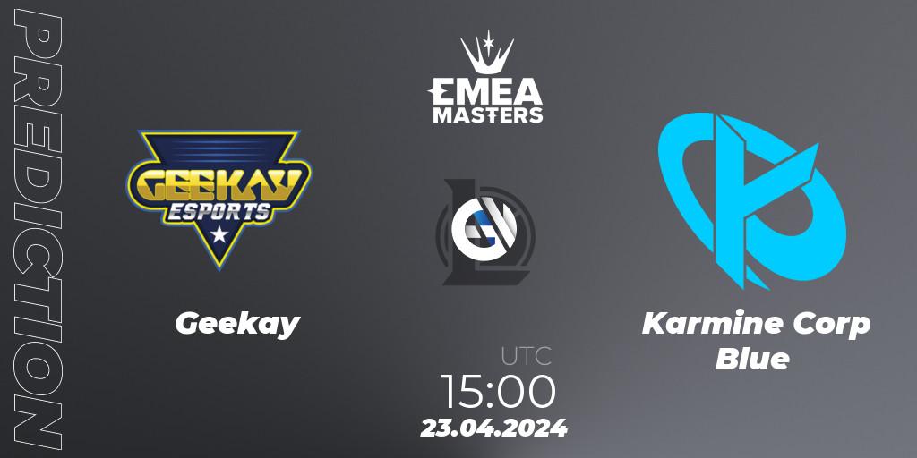 Pronósticos Geekay - Karmine Corp Blue. 23.04.24. EMEA Masters Spring 2024 - Playoffs - LoL