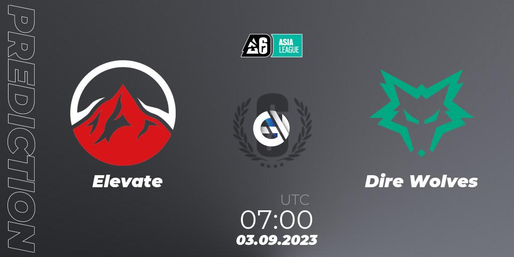 Pronósticos Elevate - Dire Wolves. 03.09.2023 at 07:00. SEA League 2023 - Stage 2 - Rainbow Six
