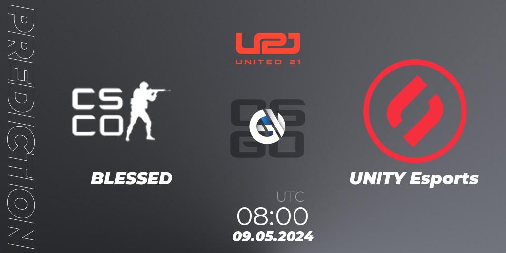 Pronósticos BLESSED - UNITY Esports. 09.05.2024 at 08:00. United21 Season 15 - Counter-Strike (CS2)