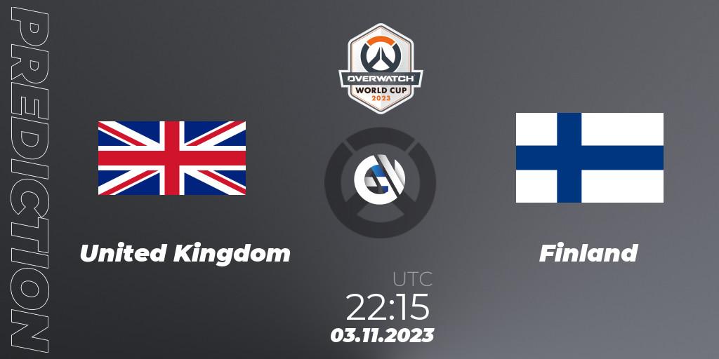 Pronósticos United Kingdom - Finland. 03.11.23. Overwatch World Cup 2023 - Overwatch