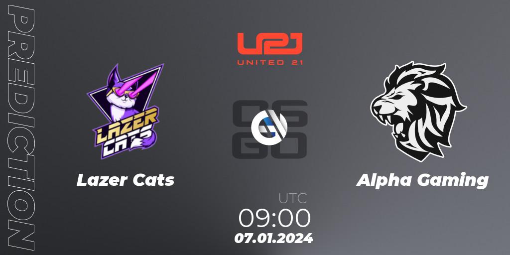 Pronósticos Lazer Cats - Alpha Gaming. 07.01.2024 at 09:00. United21 Season 10 - Counter-Strike (CS2)