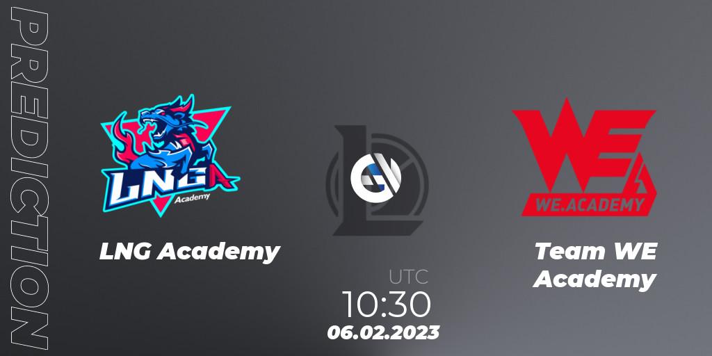 Pronósticos LNG Academy - Team WE Academy. 06.02.2023 at 11:15. LDL 2023 - Swiss Stage - LoL