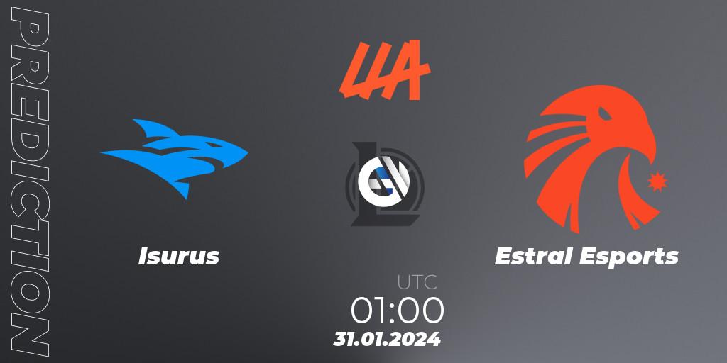 Pronósticos Isurus - Estral Esports. 31.01.2024 at 01:00. LLA 2024 Opening Group Stage - LoL