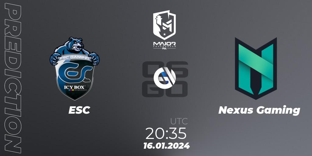 Pronósticos ESC - Nexus Gaming. 16.01.24. PGL CS2 Major Copenhagen 2024 Europe RMR Open Qualifier 4 - CS2 (CS:GO)