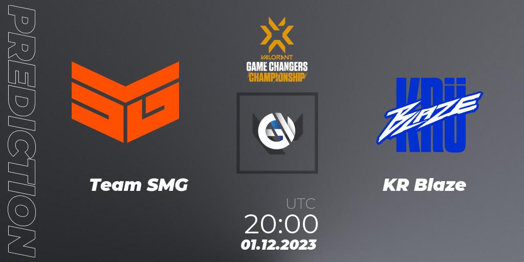 Pronósticos Team SMG - KRÜ Blaze. 01.12.2023 at 17:15. VCT 2023: Game Changers Championship - VALORANT