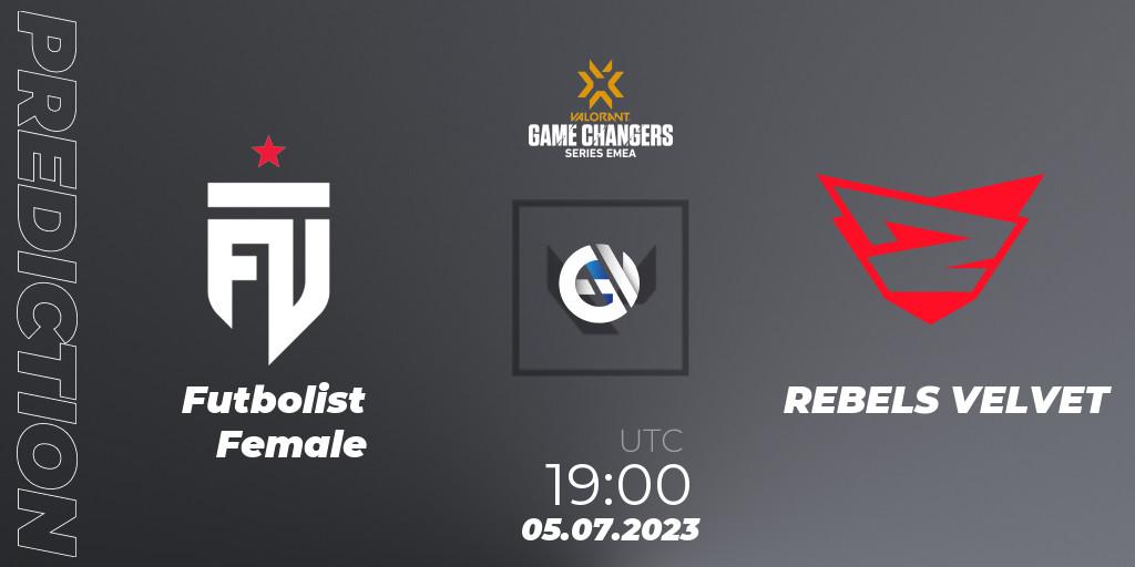Pronósticos FUT Female - REBELS VELVET. 05.07.2023 at 19:10. VCT 2023: Game Changers EMEA Series 2 - Group Stage - VALORANT