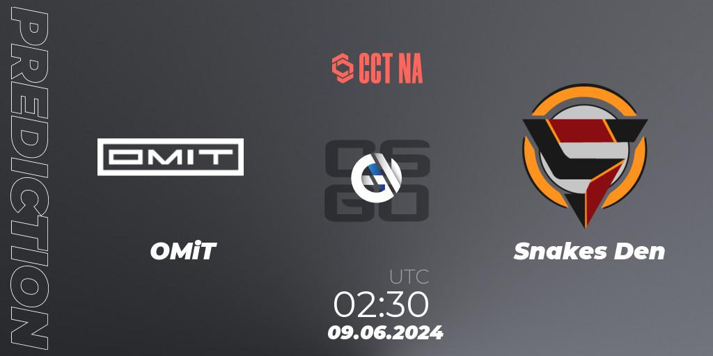 Pronósticos OMiT - Snakes Den. 09.06.2024 at 02:30. CCT Season 2 North American Series #1 - Counter-Strike (CS2)