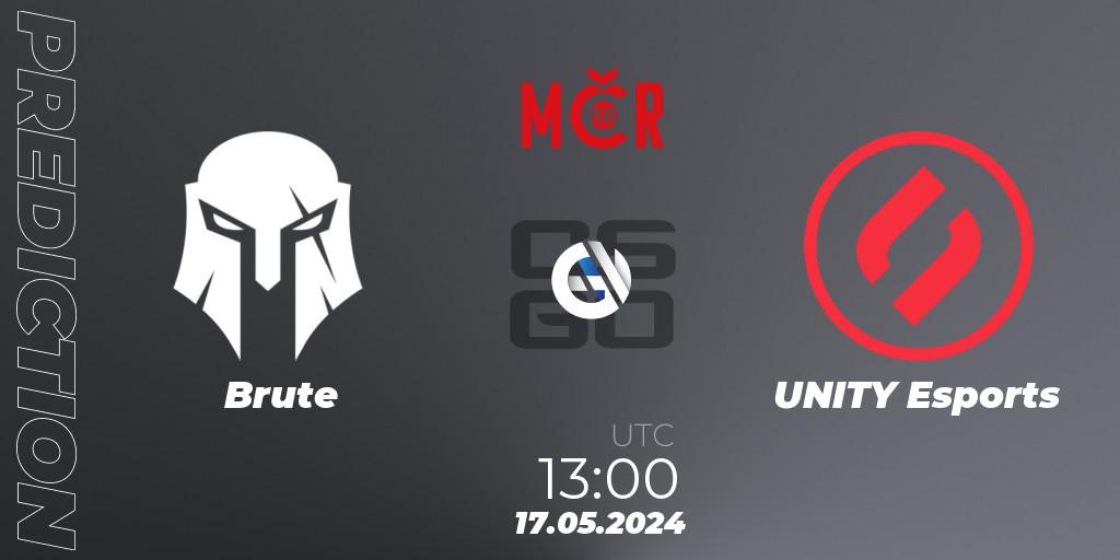 Pronósticos Brute - UNITY Esports. 17.05.2024 at 13:00. Tipsport Cup Spring 2024: Online Stage - Counter-Strike (CS2)