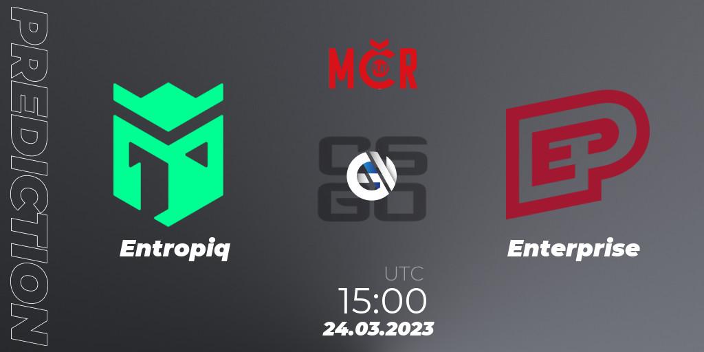 Pronósticos Entropiq - Enterprise. 24.03.2023 at 15:00. Tipsport Cup Prague Spring 2023: Online Stage - Counter-Strike (CS2)