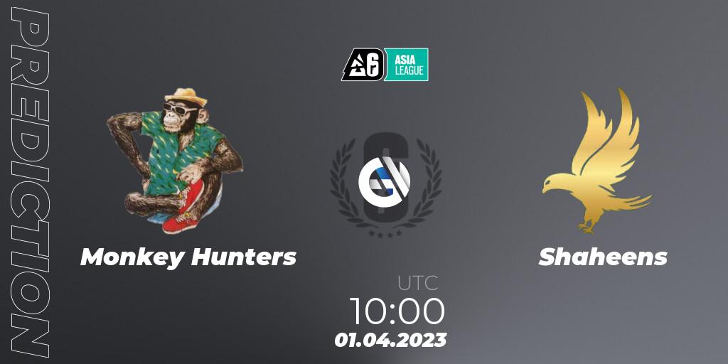 Pronósticos Monkey Hunters - Shaheens. 01.04.2023 at 08:30. South Asia League 2023 - Stage 1 - Rainbow Six