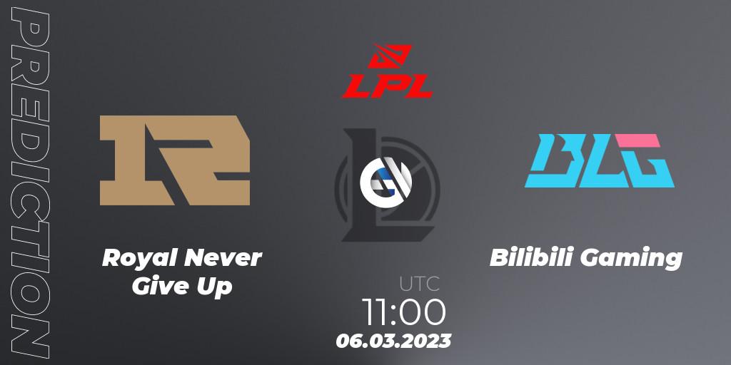 Pronósticos Royal Never Give Up - Bilibili Gaming. 06.03.23. LPL Spring 2023 - Group Stage - LoL