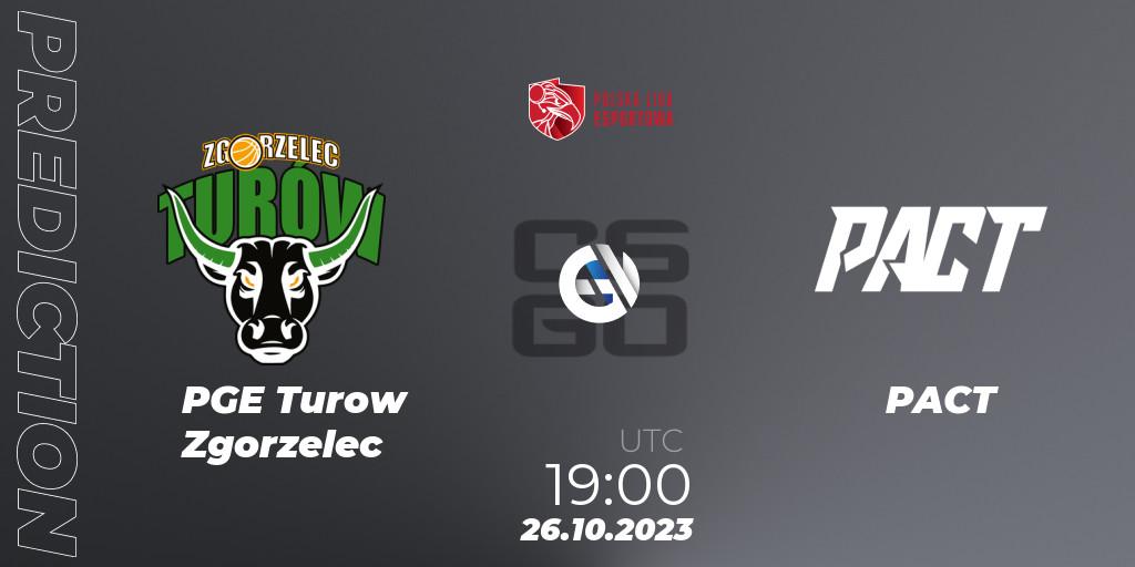 Pronósticos PGE Turow Zgorzelec - PACT. 26.10.23. Polska Liga Esportowa 2023: Split #3 - CS2 (CS:GO)