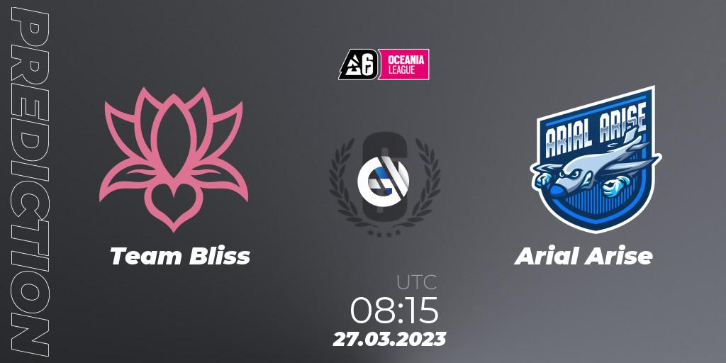Pronósticos Team Bliss - Arial Arise. 27.03.23. Oceania League 2023 - Stage 1 - Rainbow Six
