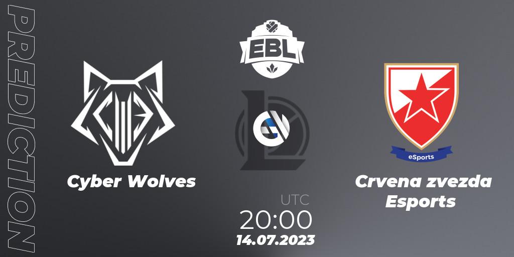 Pronósticos Cyber Wolves - Crvena zvezda Esports. 14.07.2023 at 20:00. Esports Balkan League Season 13 - LoL