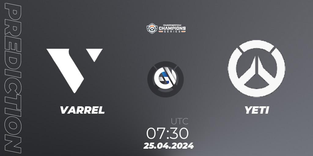 Pronósticos VARREL - YETI. 25.04.24. Overwatch Champions Series 2024 - Asia Stage 1 Main Event - Overwatch